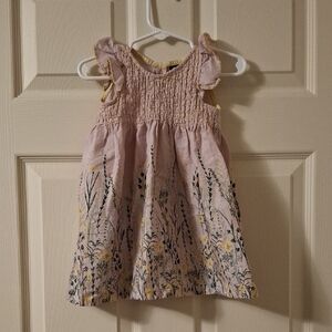 Pink Flutter Sleeve Sundress with Scoop Neck